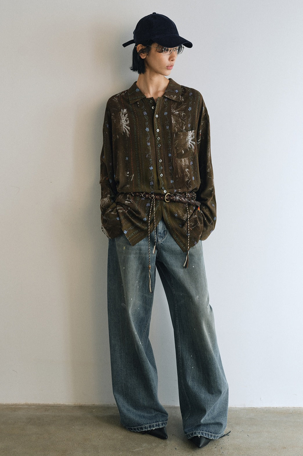 Viscose languid cut lounge vibes print shirt | 2 color