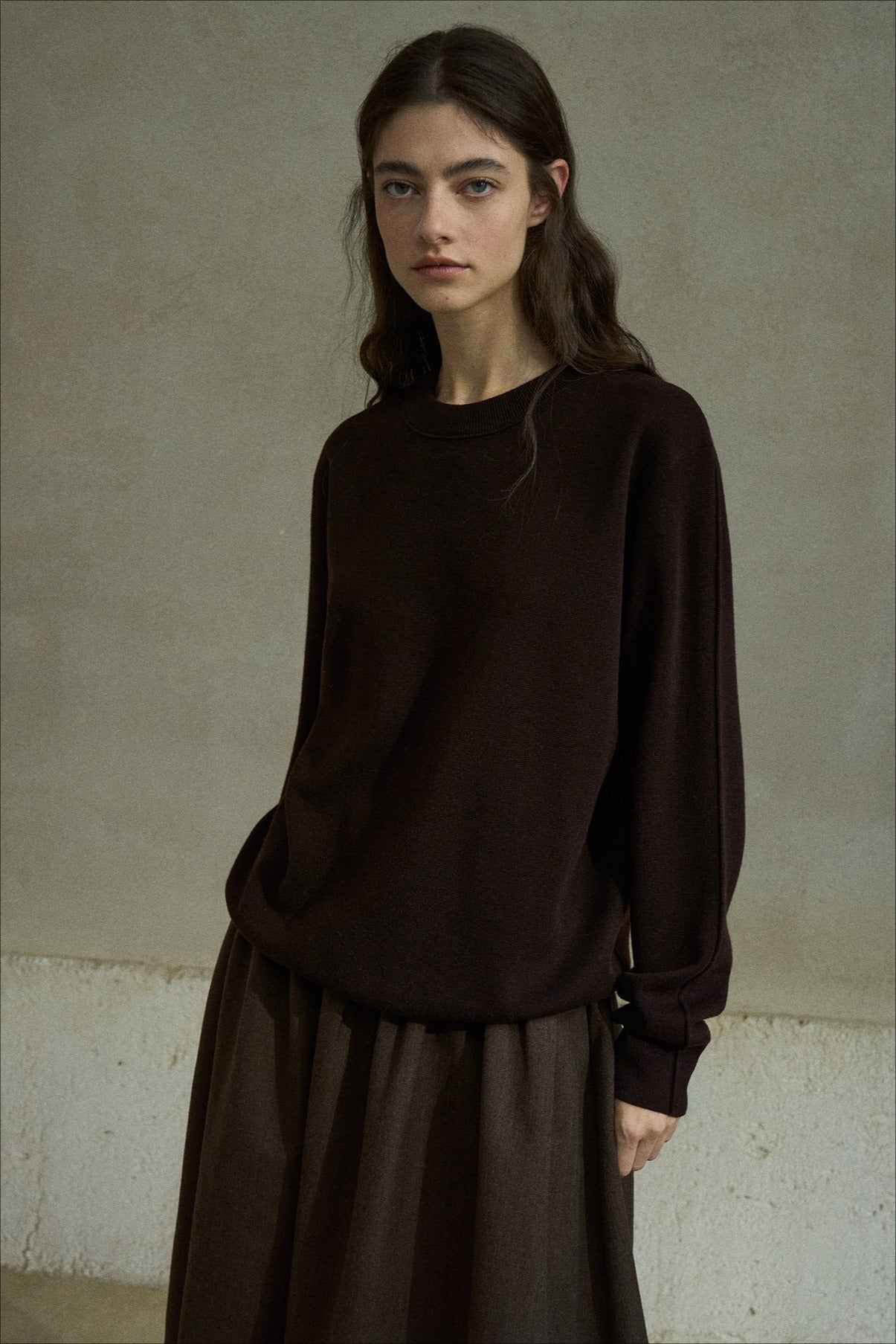 Wool blend classic round neck sweater | 6 color