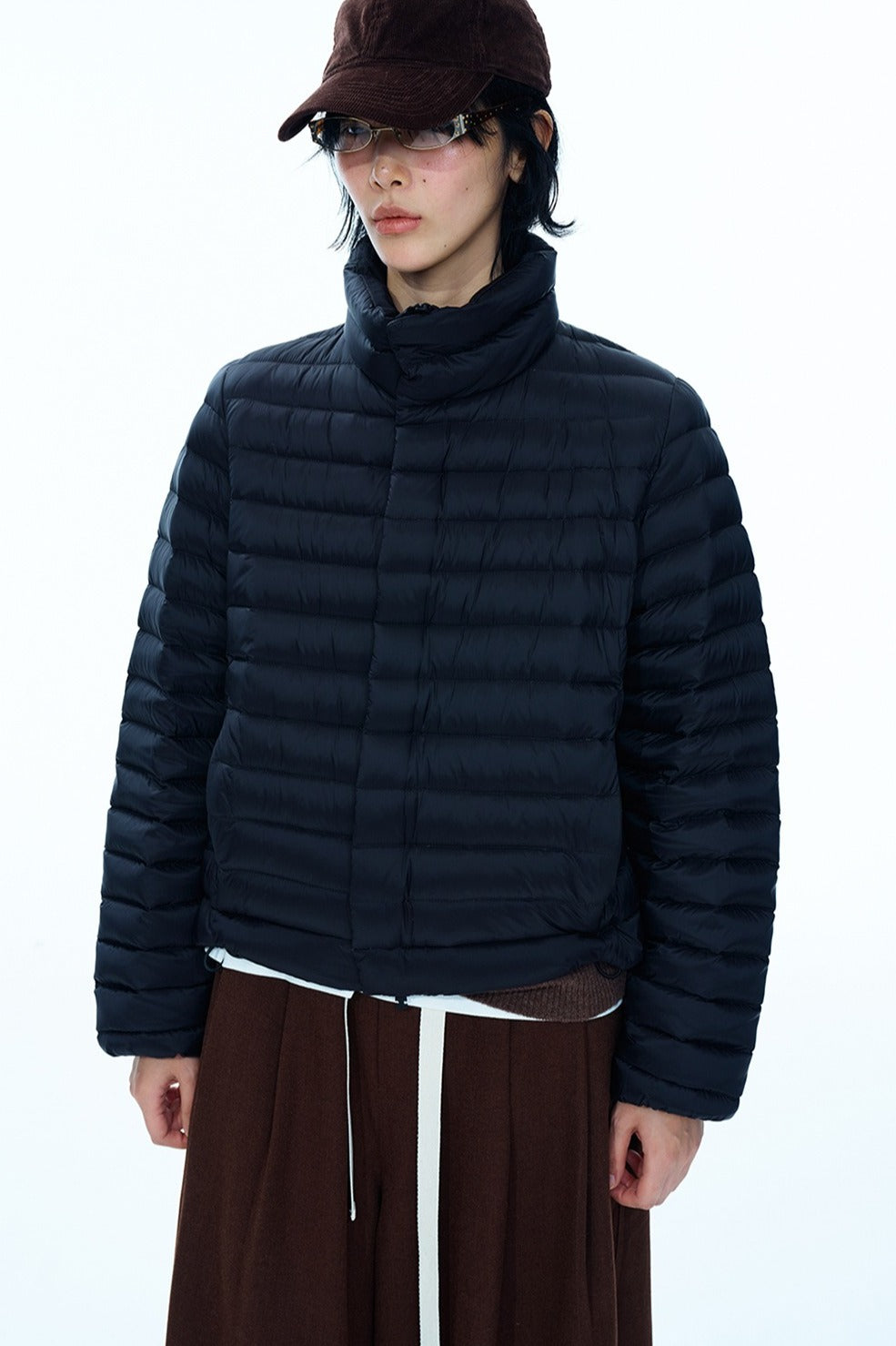 Stand collar quilted down jacket | 5 color