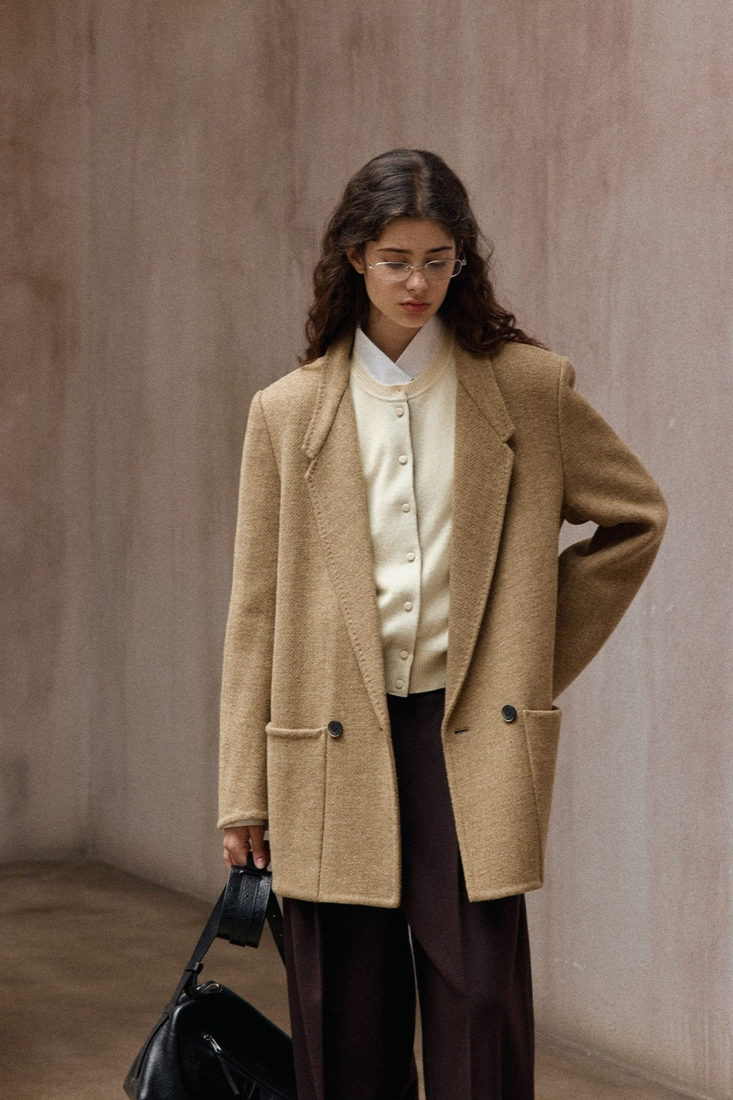 100% wool structured minimalist design jacket | 2 color
