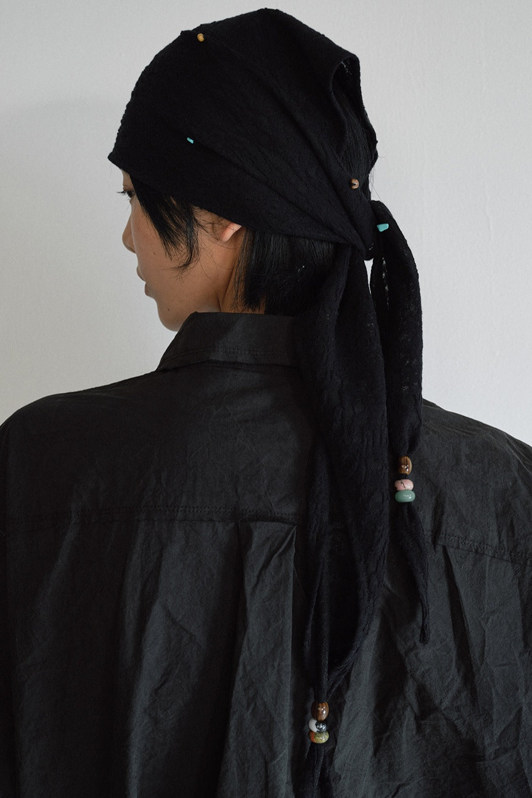 Cotton blend unisex bead scarf-belt accessory | 4 color