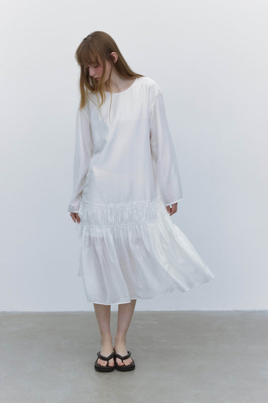 Lyocell blend feather-light softness flowing dress | 2 color