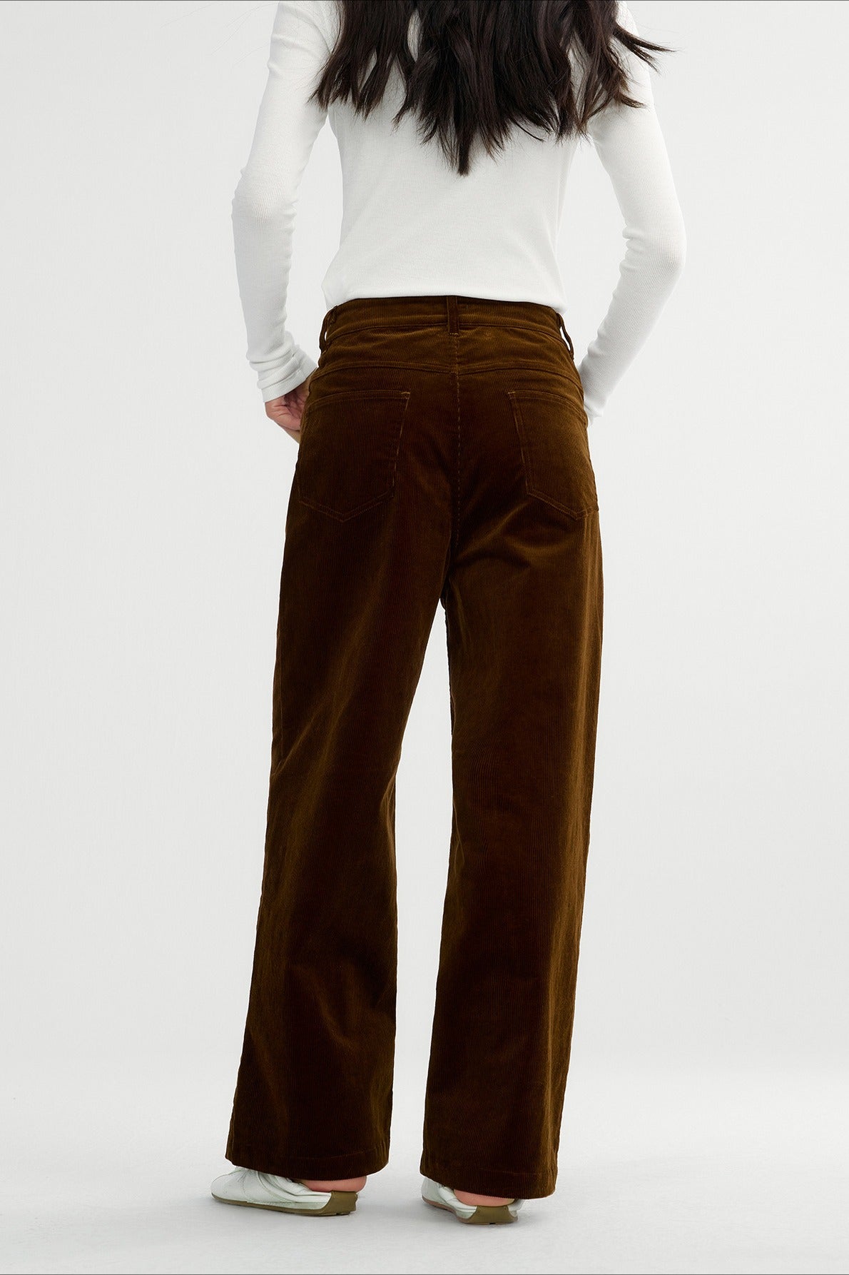 Cotton retro corduroy straight leg trousers | 2 color