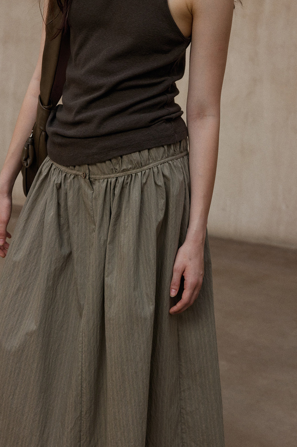 Cotton blend A-line striped design skirt | 3 color