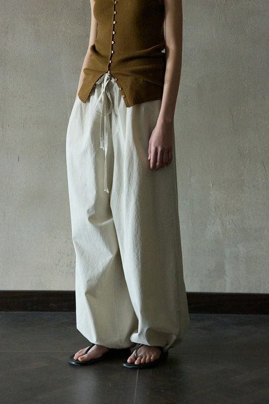 Pantalon large doux en coton mélangé Lyocell