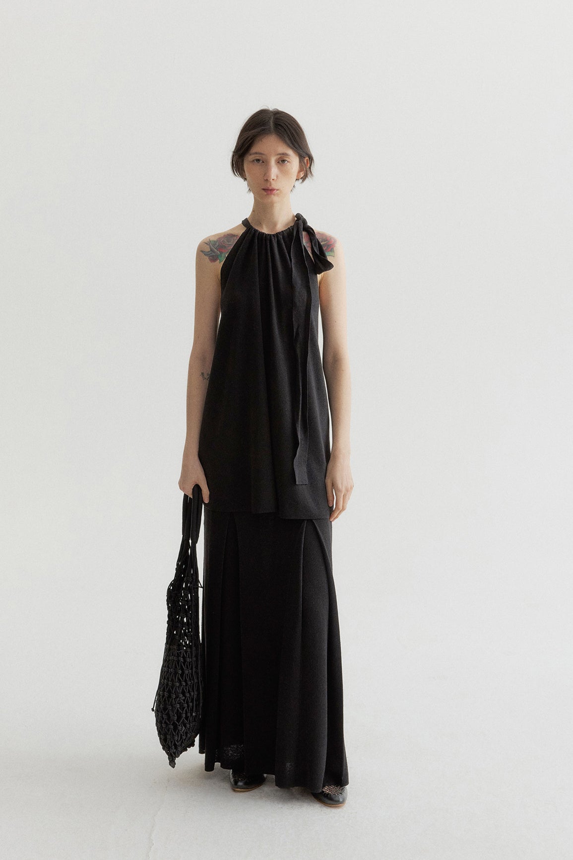 Viscose blend pleated A-line drape skirt | 3 color