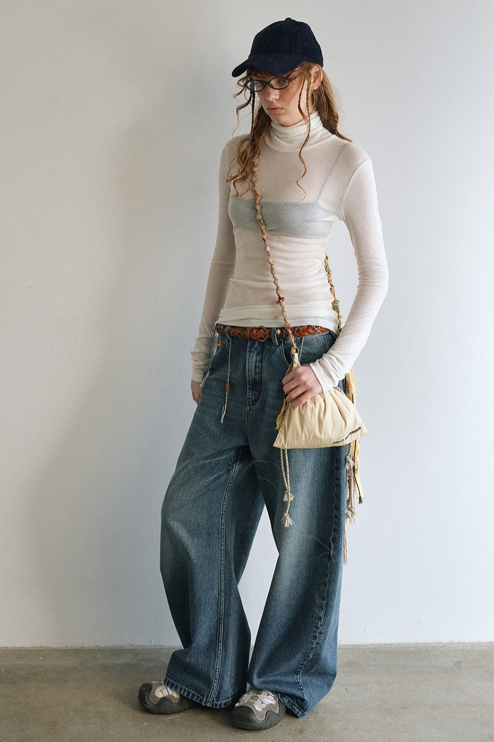 Wool containing lightweight soft high-neck knit top | 6 color