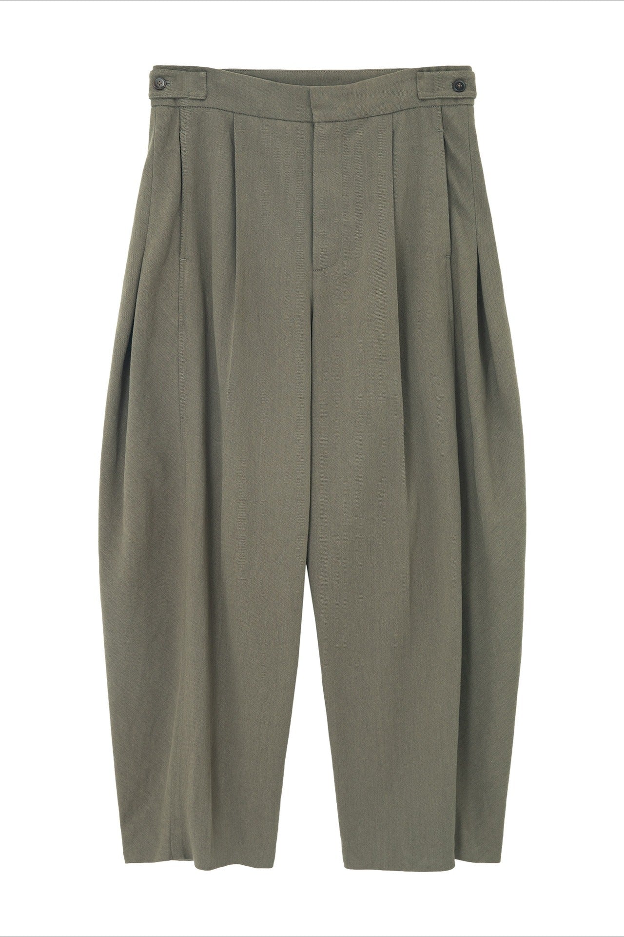 Cotton blend curved loose pants | 4 color
