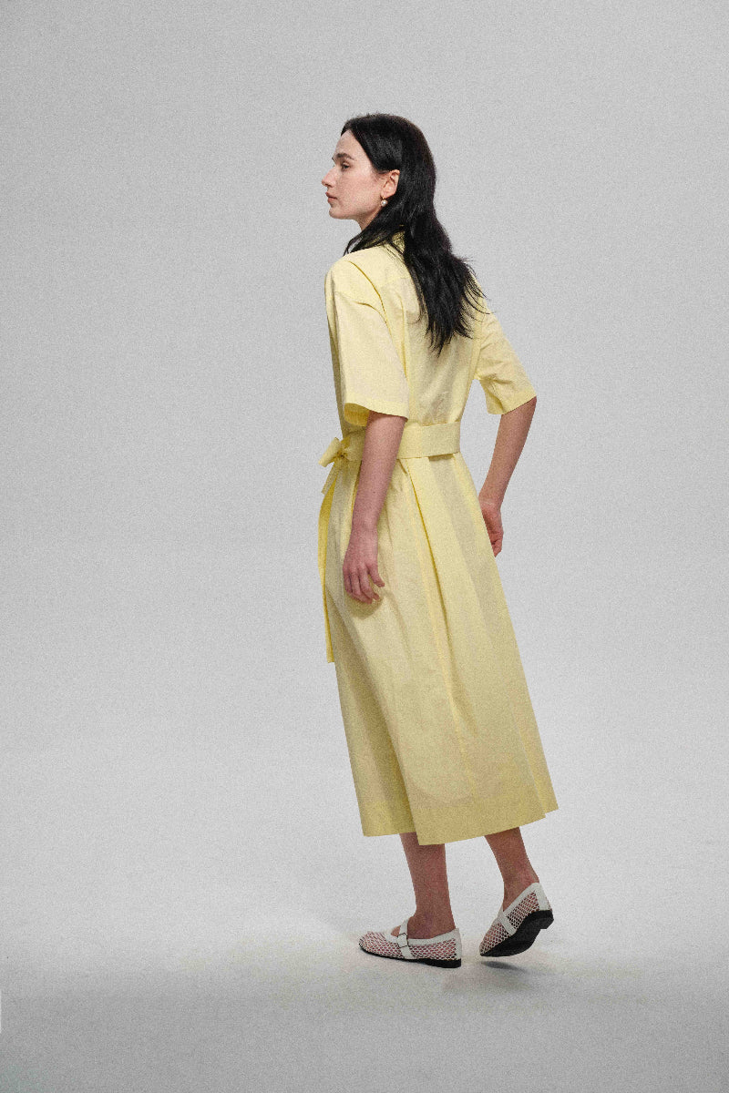 Robe simple texturée en coton coupe ample