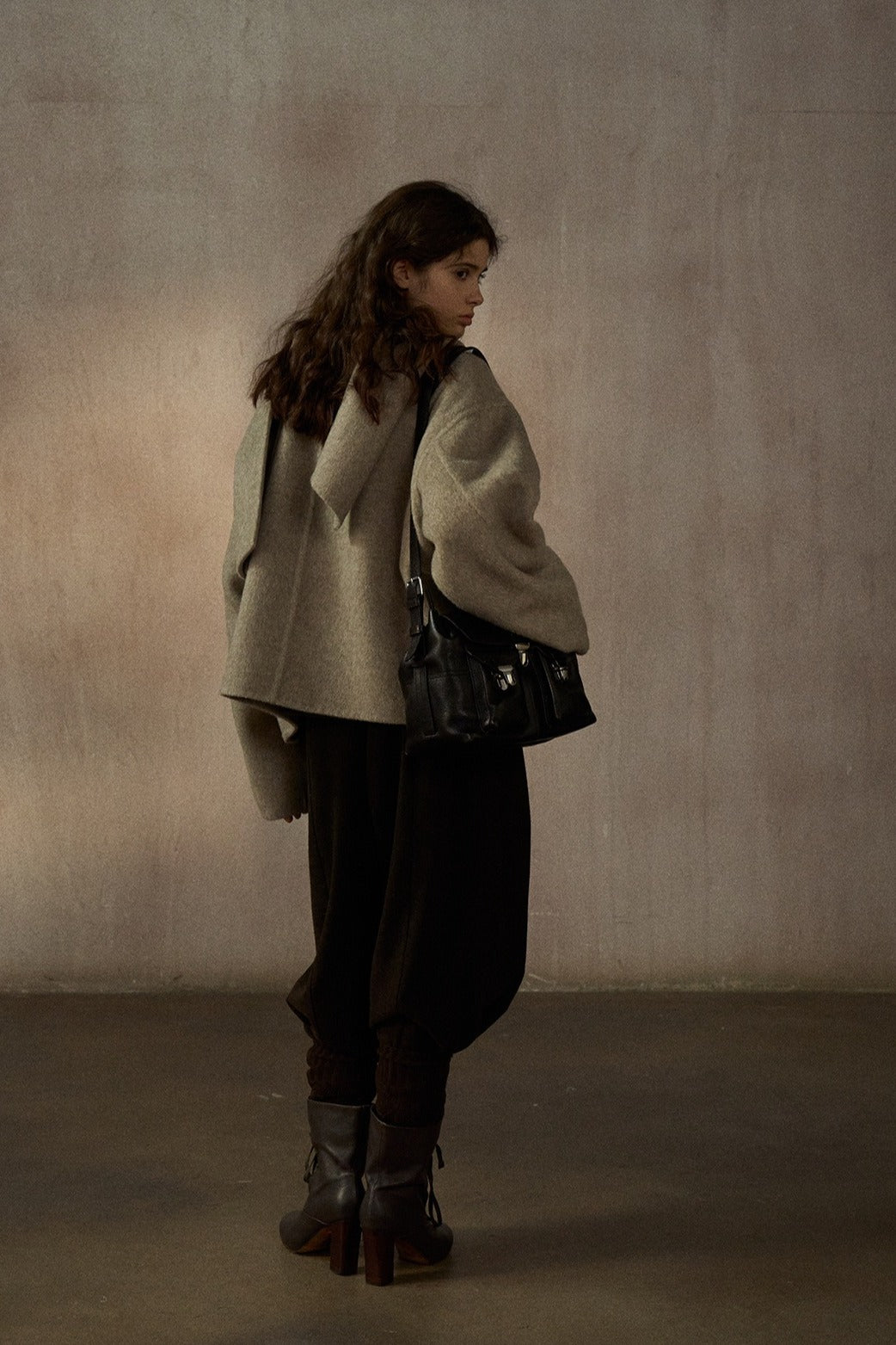 Wool-silk-angora double-faced jacket scarf collar | 4 color