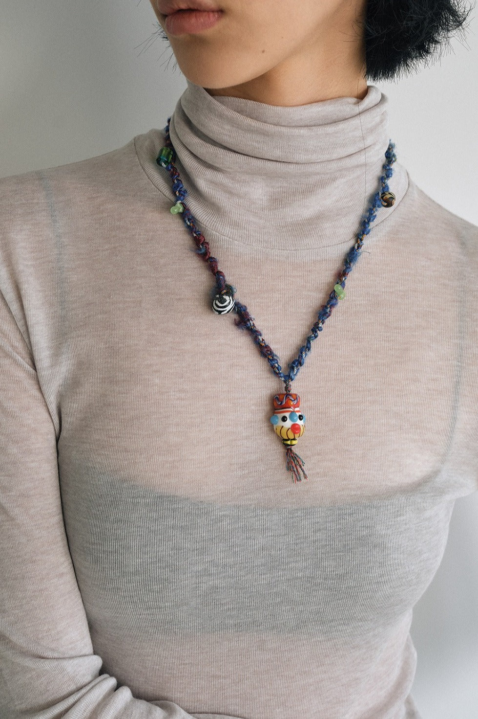 Wool containing lightweight soft high-neck knit top | 6 color