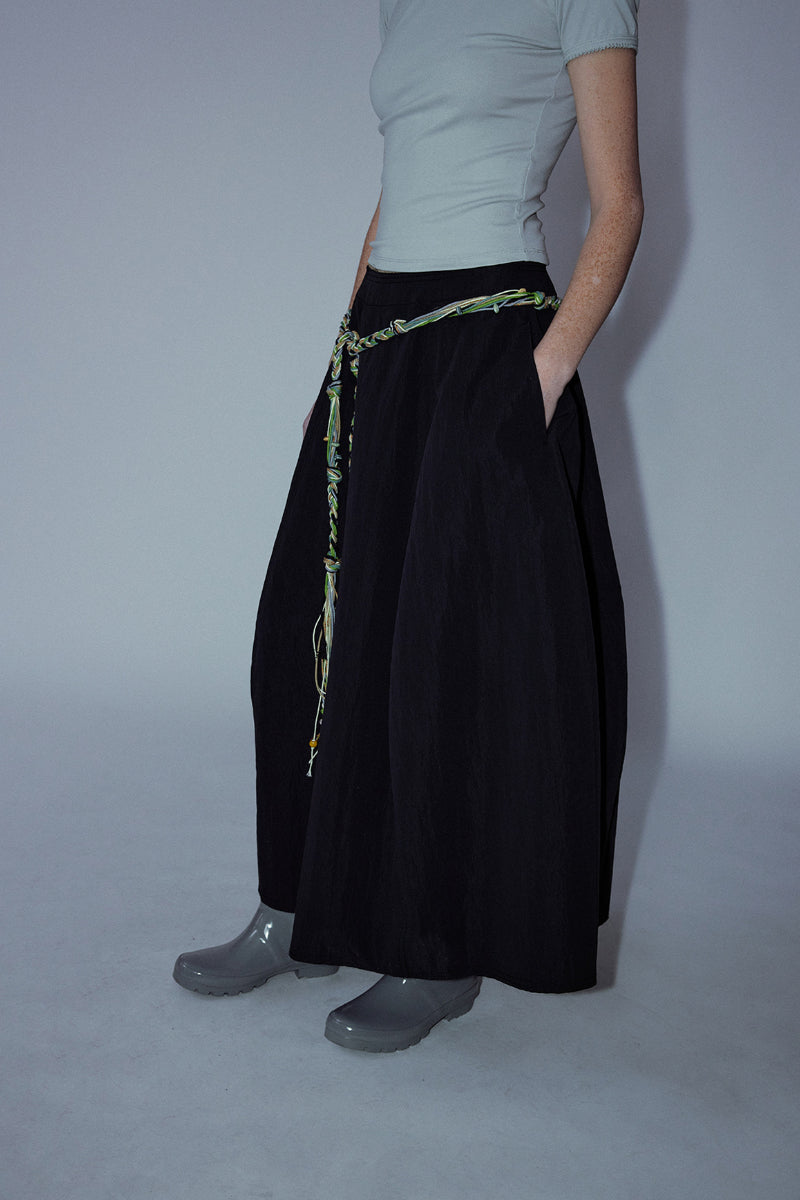 Jupe trapèze en coton mélangé à motif carambole | 3 couleurs