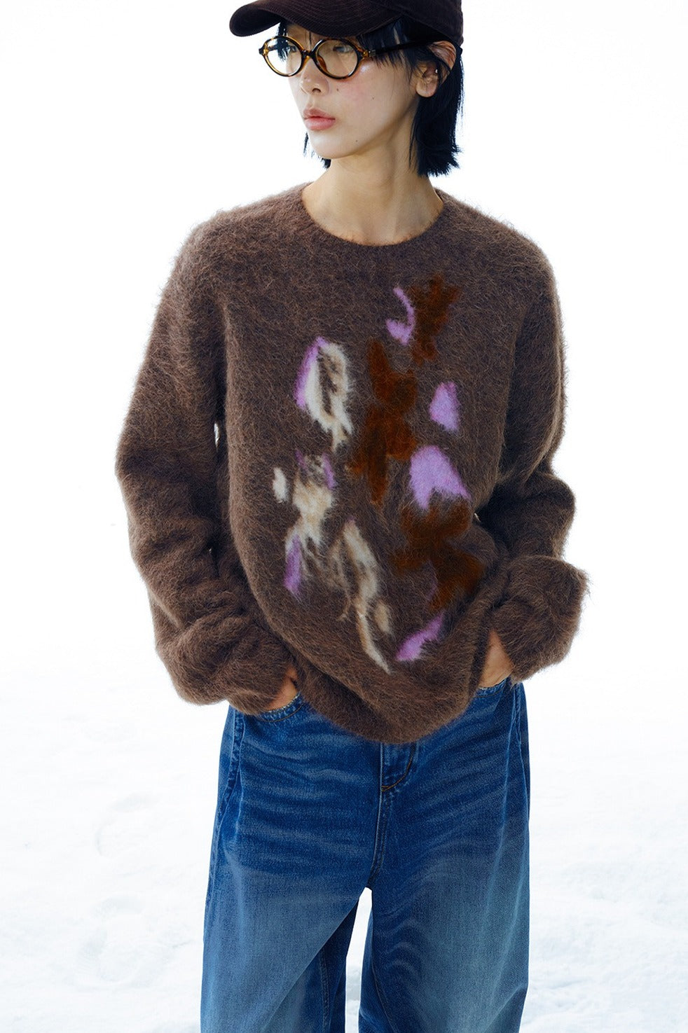 Alpaca blend soft and cozy jacquard sweater | 4 color