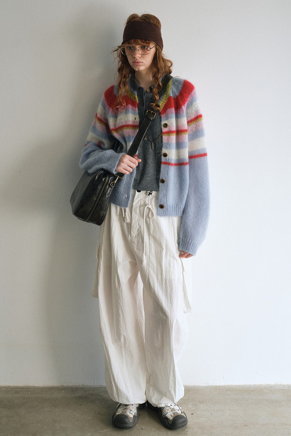 Wool and mohair cozy stripped sweater cardigan | 3 color