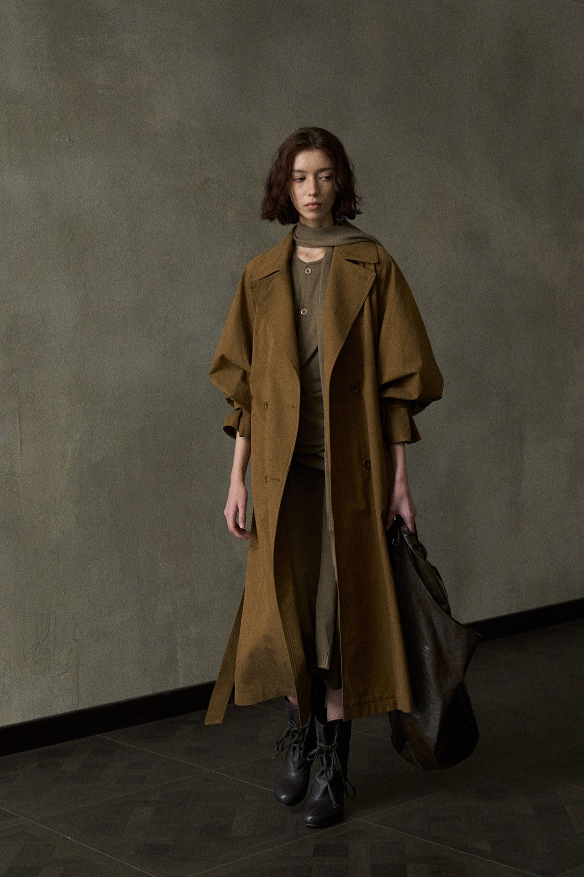 Lyocell blend relaxed fit trench coat | 2 color