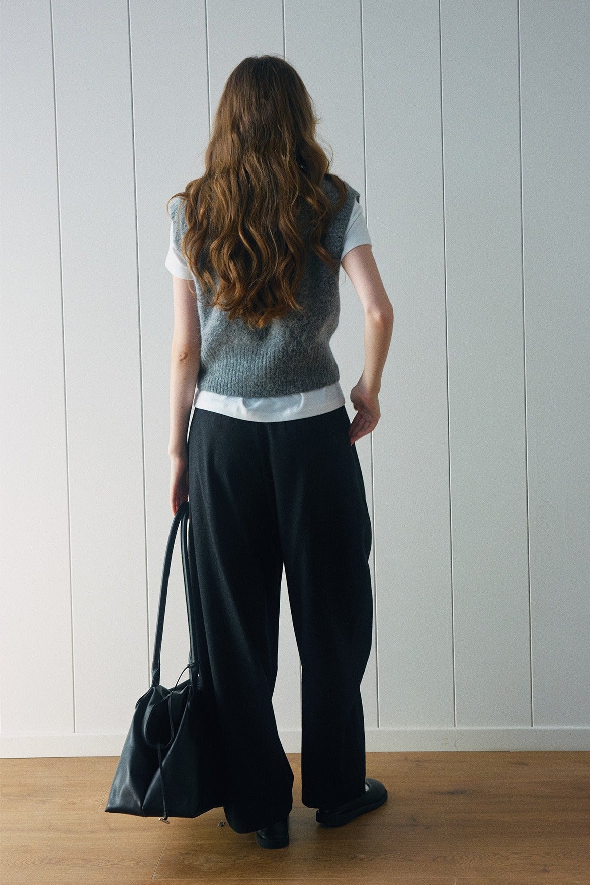 Alpaca blend minimalist cropped vest | 4 color