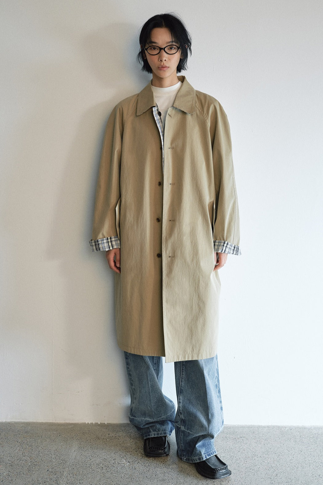 Cotton blend double-sided trench coat | 2 color