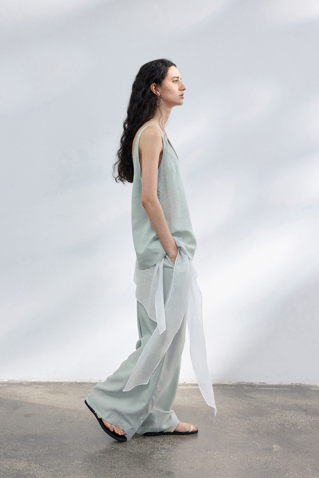 Lyocell elastic waist soft wide-leg pants | 4 color