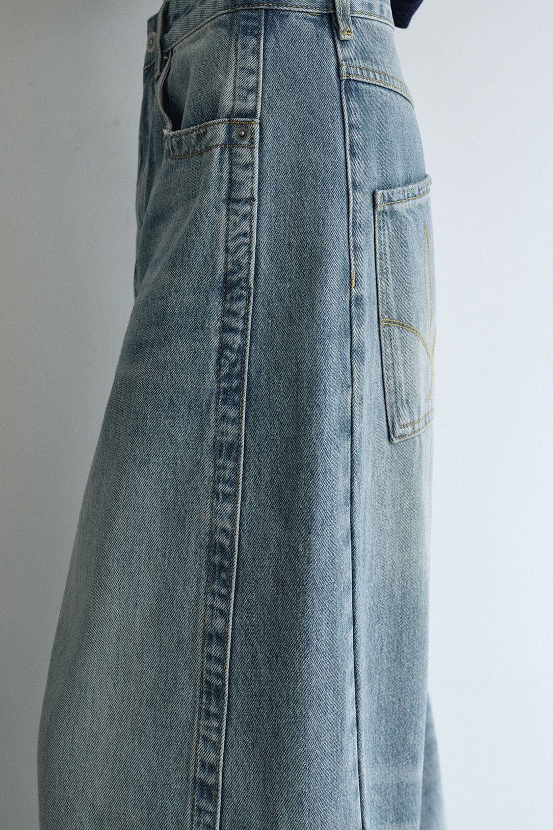 100% cotton vintage wash banana cut jeans | 3 color