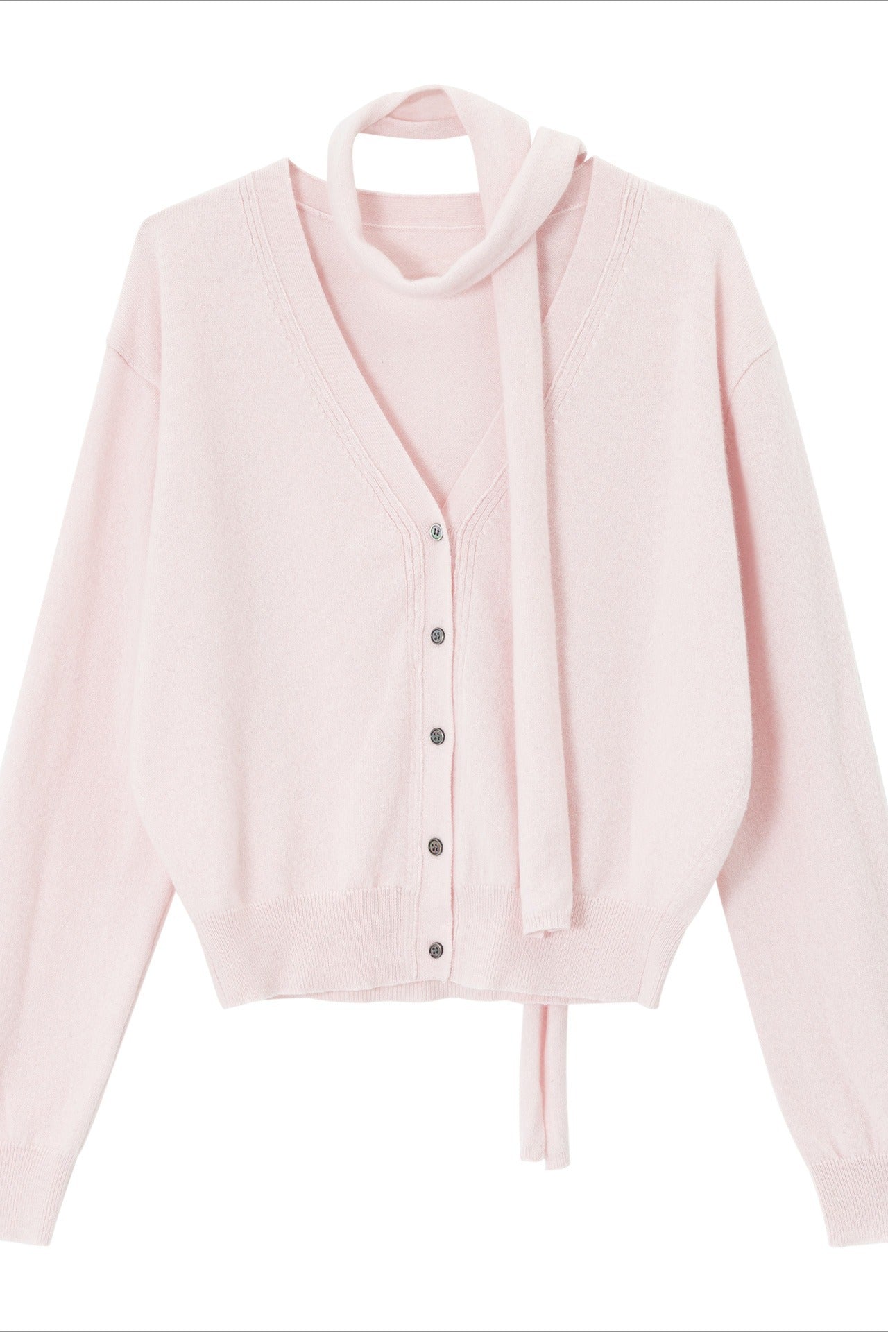 100% wool loose fit V-neck cardigan with a tie | 8 color