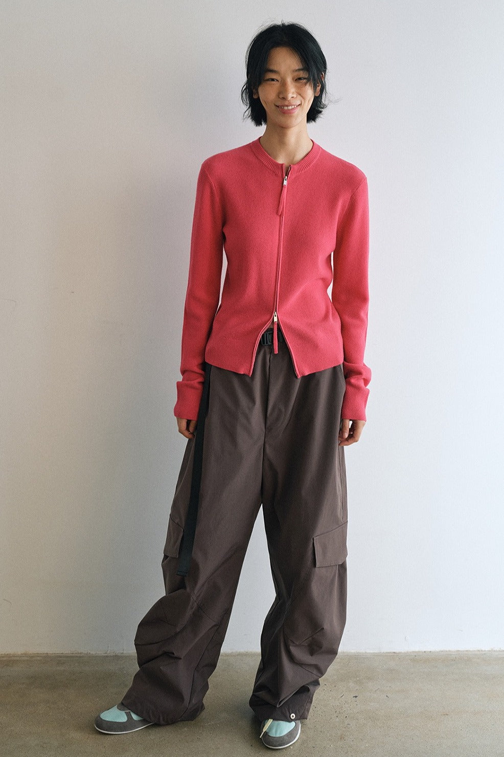 100% wool snug fit dual zipper cardigan | 5 color
