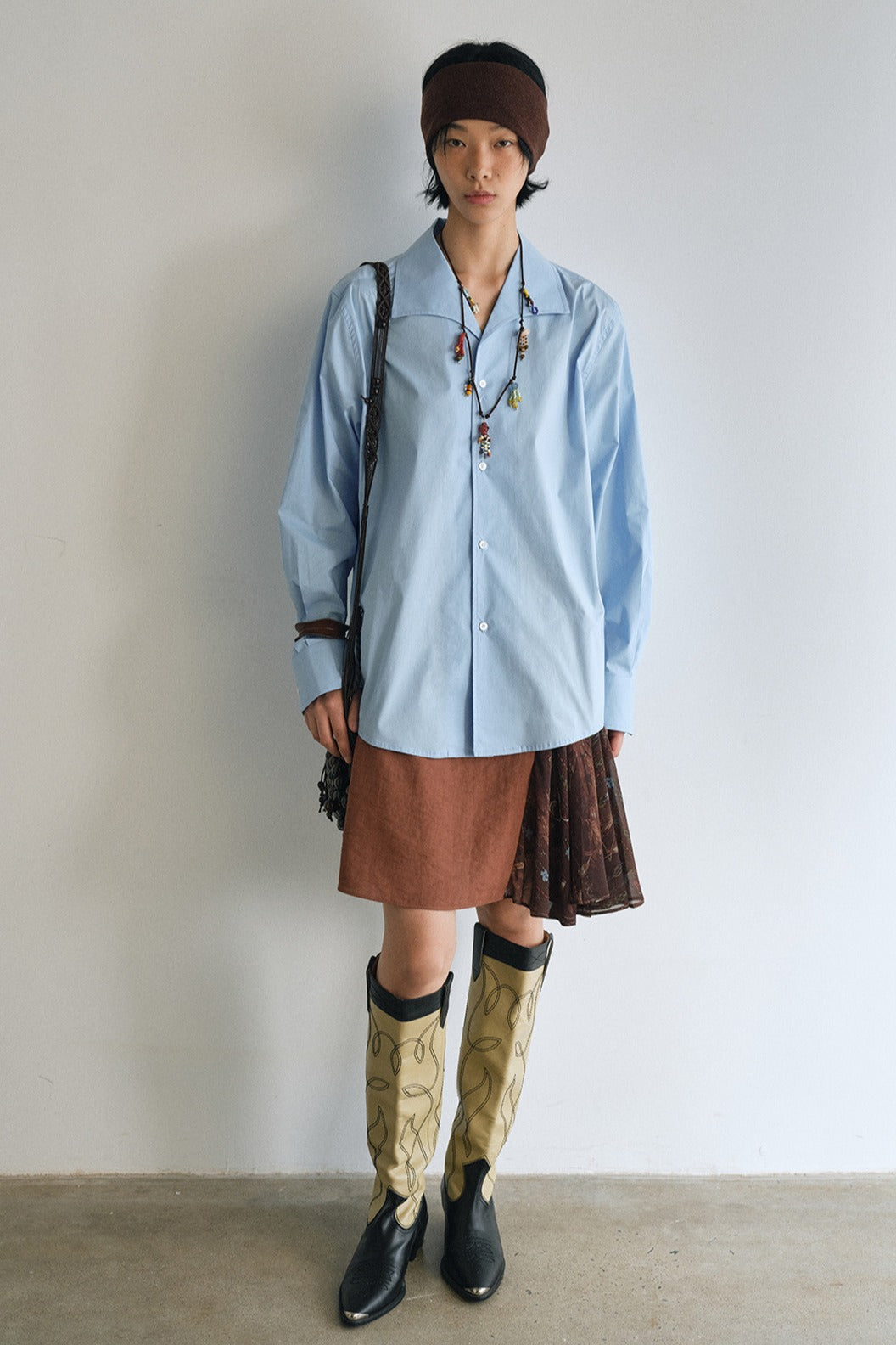 Viscose blend retro style street-ready skirt | 2 color