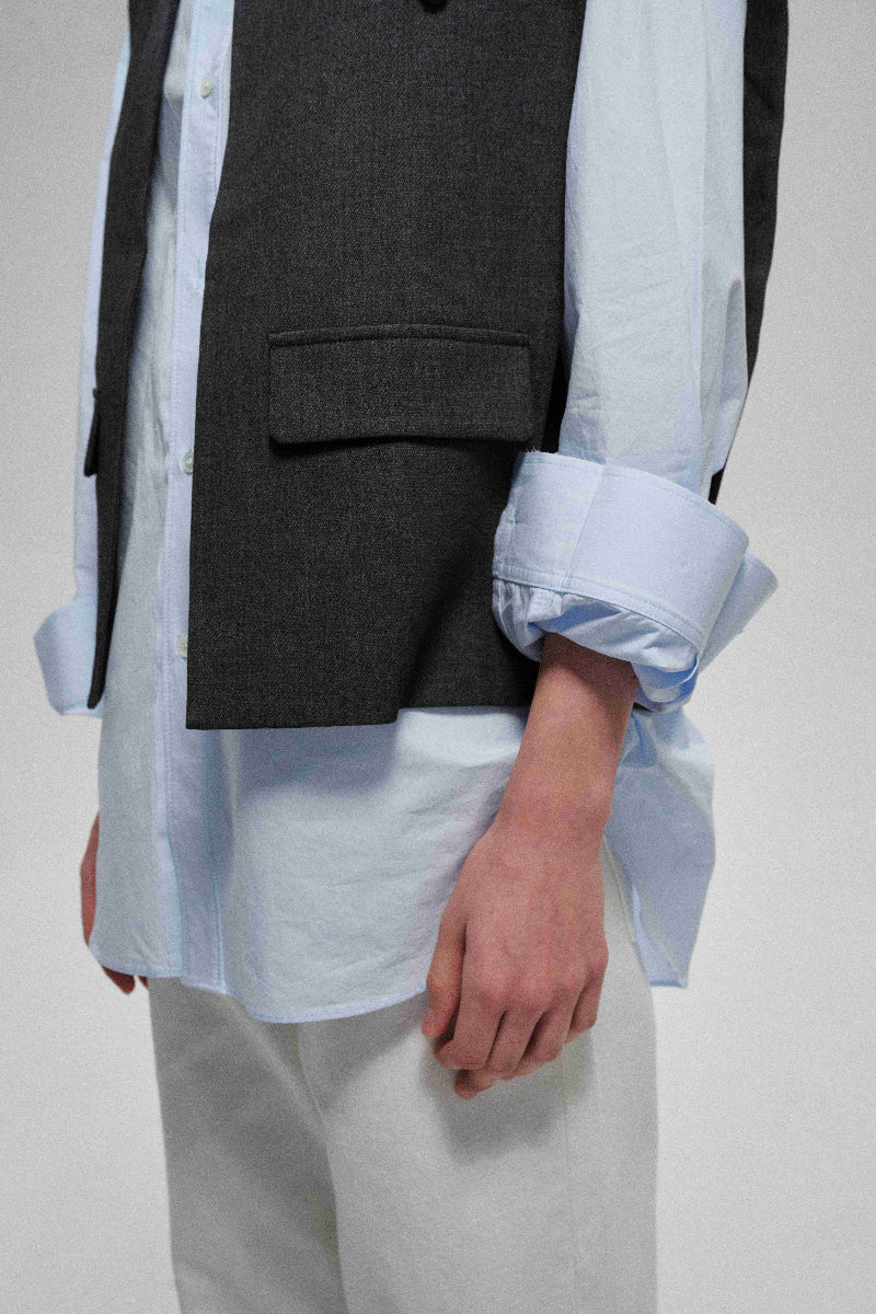 Gilet structuré à épaules rembourrées et à grande silhouette