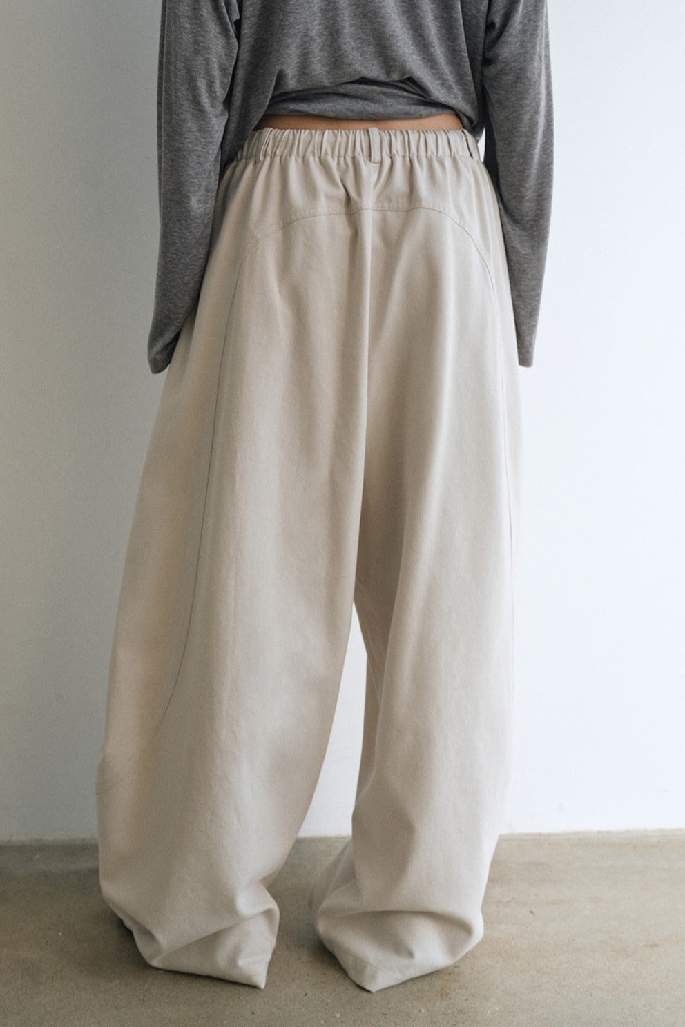 Cotton blend ultra-relaxed patchwork banana silhouette pants | 5 color