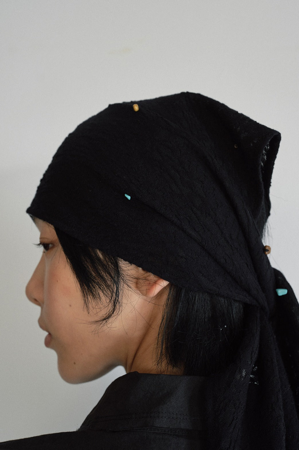 Cotton blend unisex bead scarf-belt accessory | 4 color
