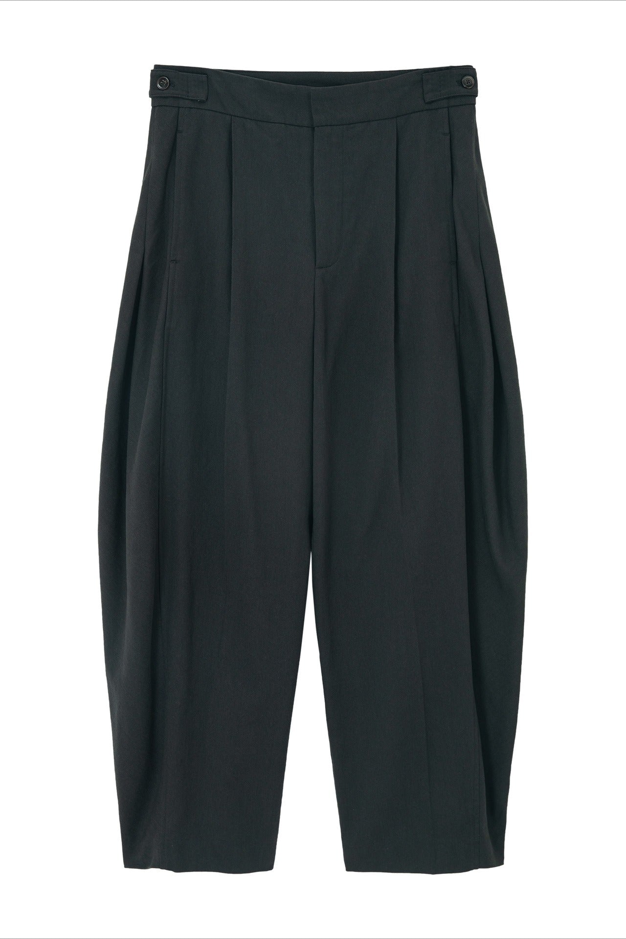 Cotton blend curved loose pants | 4 color