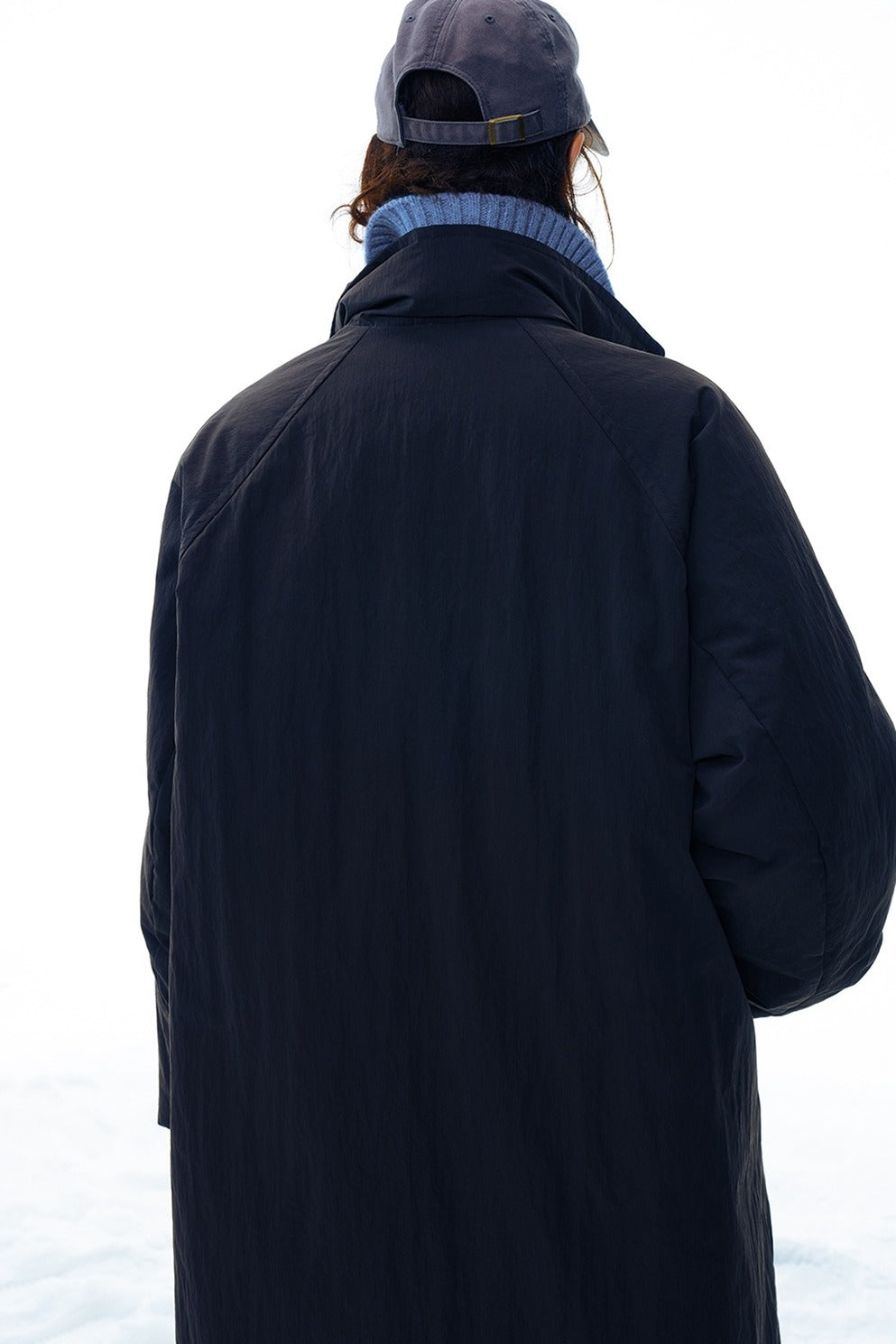 Paper-like textured stand-collar down coat | 3 color