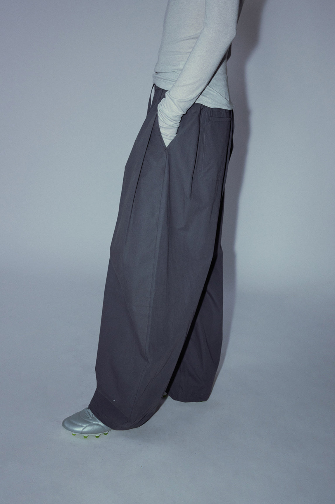 100% cotton balloon silhouette casual pants | 4 color