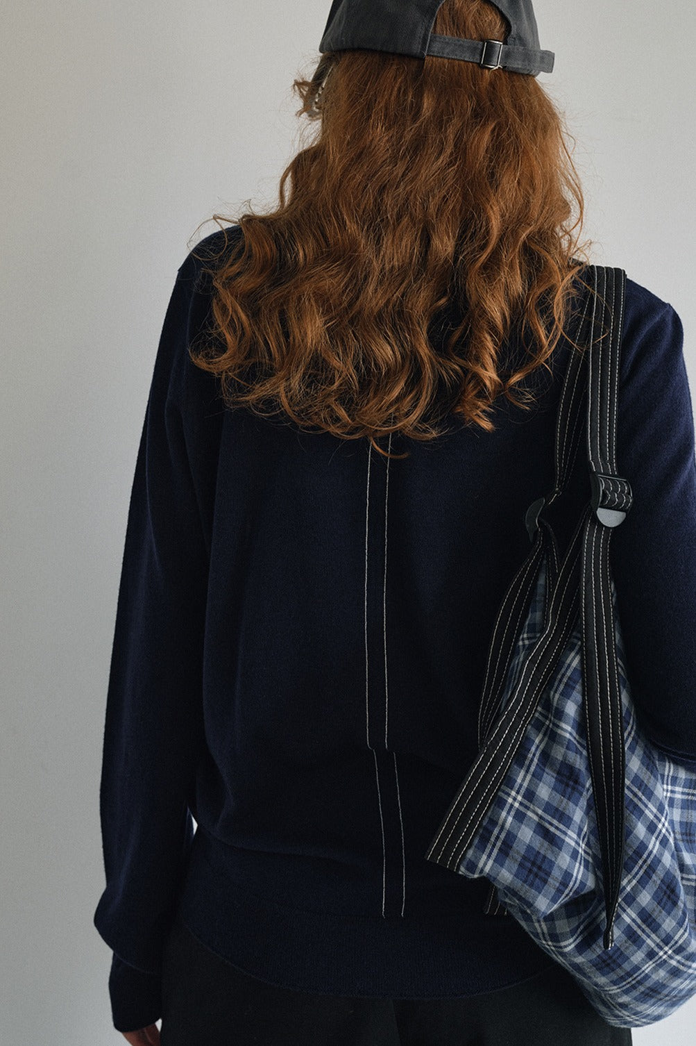 Wool blend back lines loose fit knitwear | 6 color