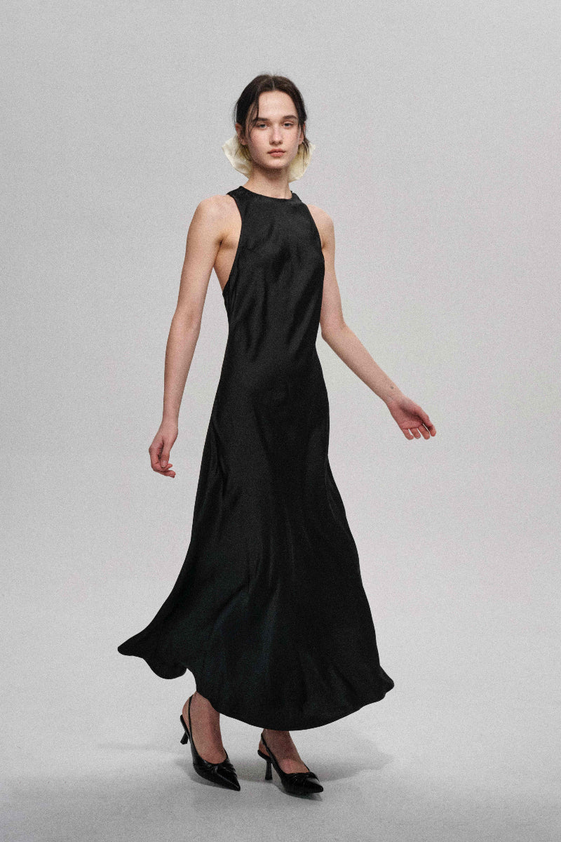 Robe romantique coupée en biais 100 % acétate