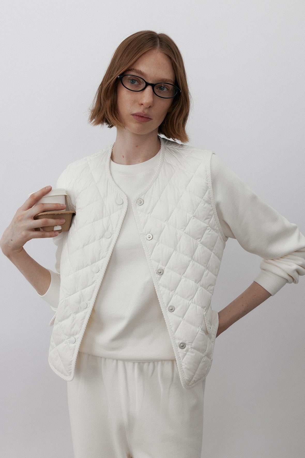 Goose down warm & cozy diamond-quilted vest | 2 color