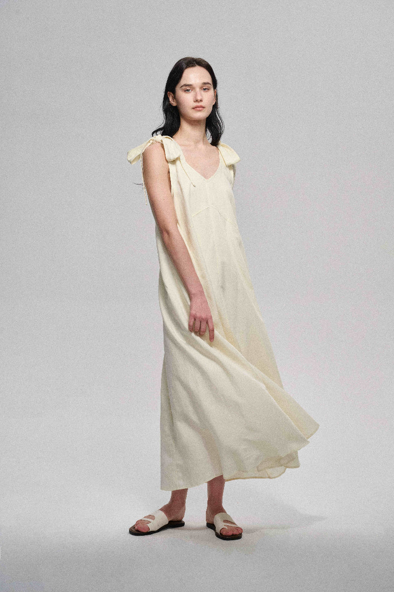 Lyocell blend multiway big hem strap dress | 3 color