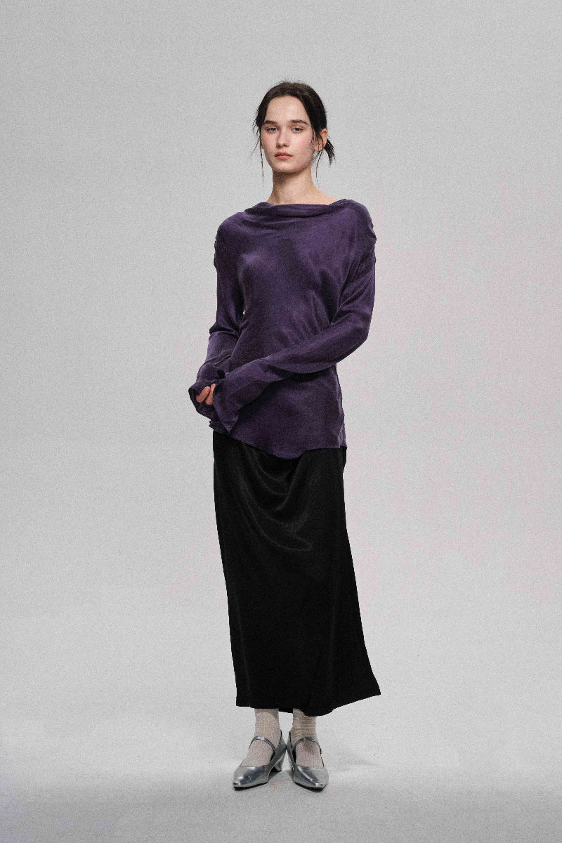 Viscose blend elegant sheer back top