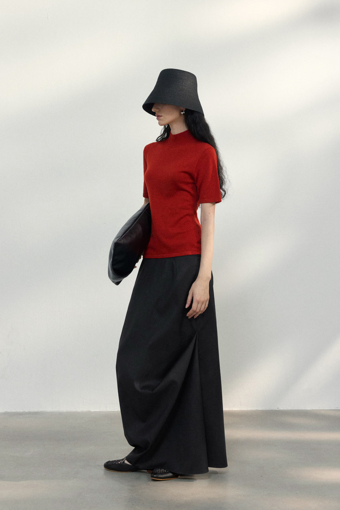 T-shirt dos nu en laine mélangée | 4 couleurs