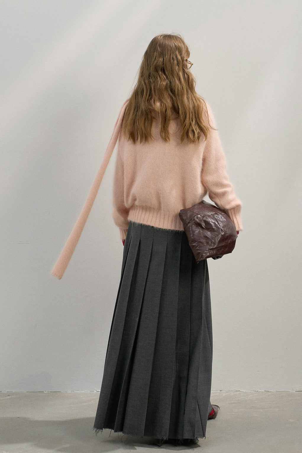 Flattering pleated raw-edge finish A-line skirt | 4 color