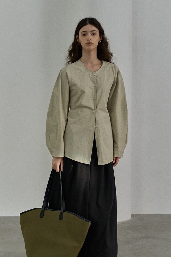 100 cotton worn-in edge drop shoulder shirt | 4 color