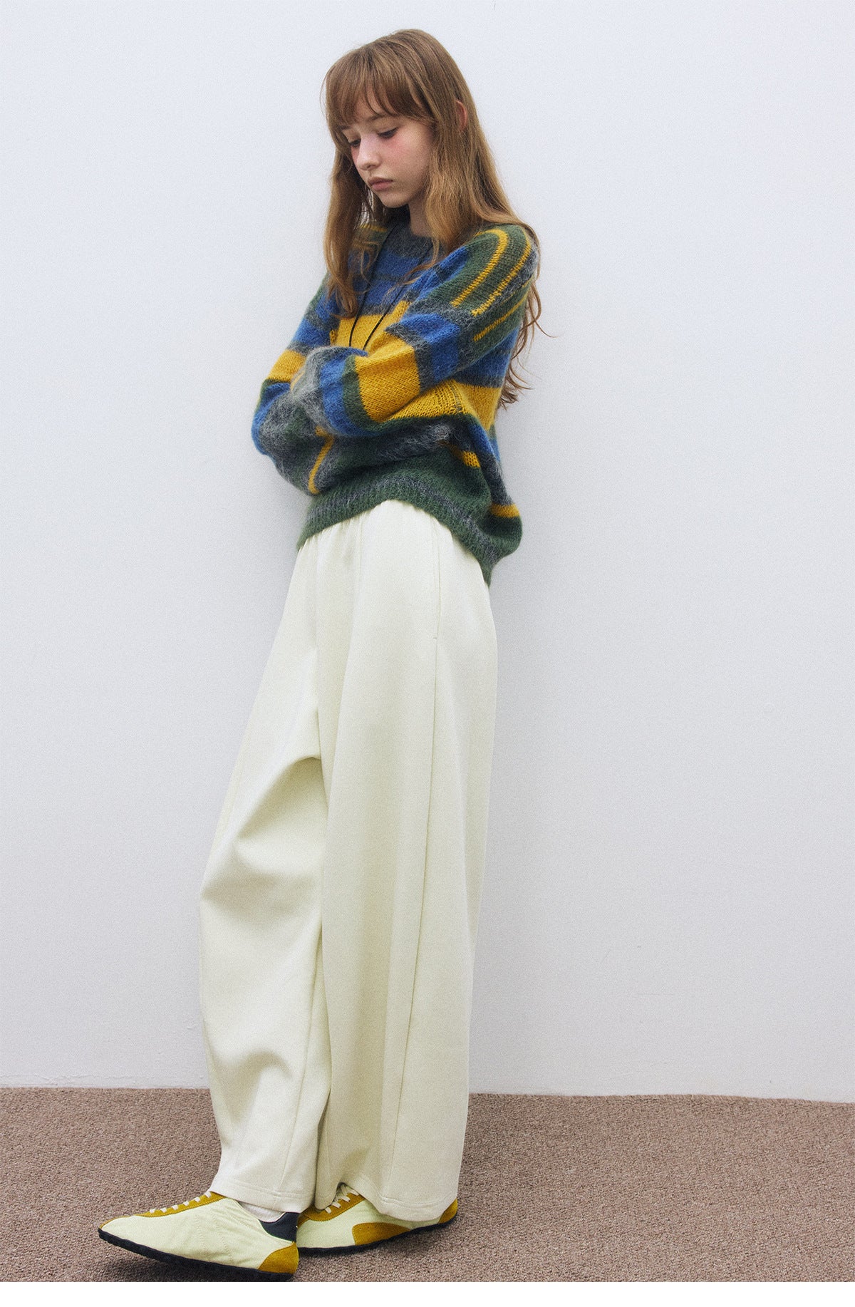 Wool blend loose and soft striped sweater | 3 color