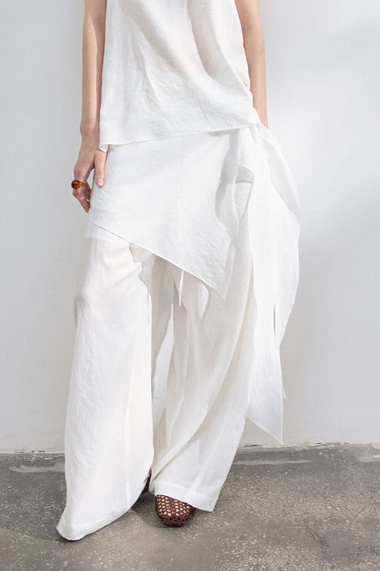 Lyocell elastic waist soft wide-leg pants | 4 color