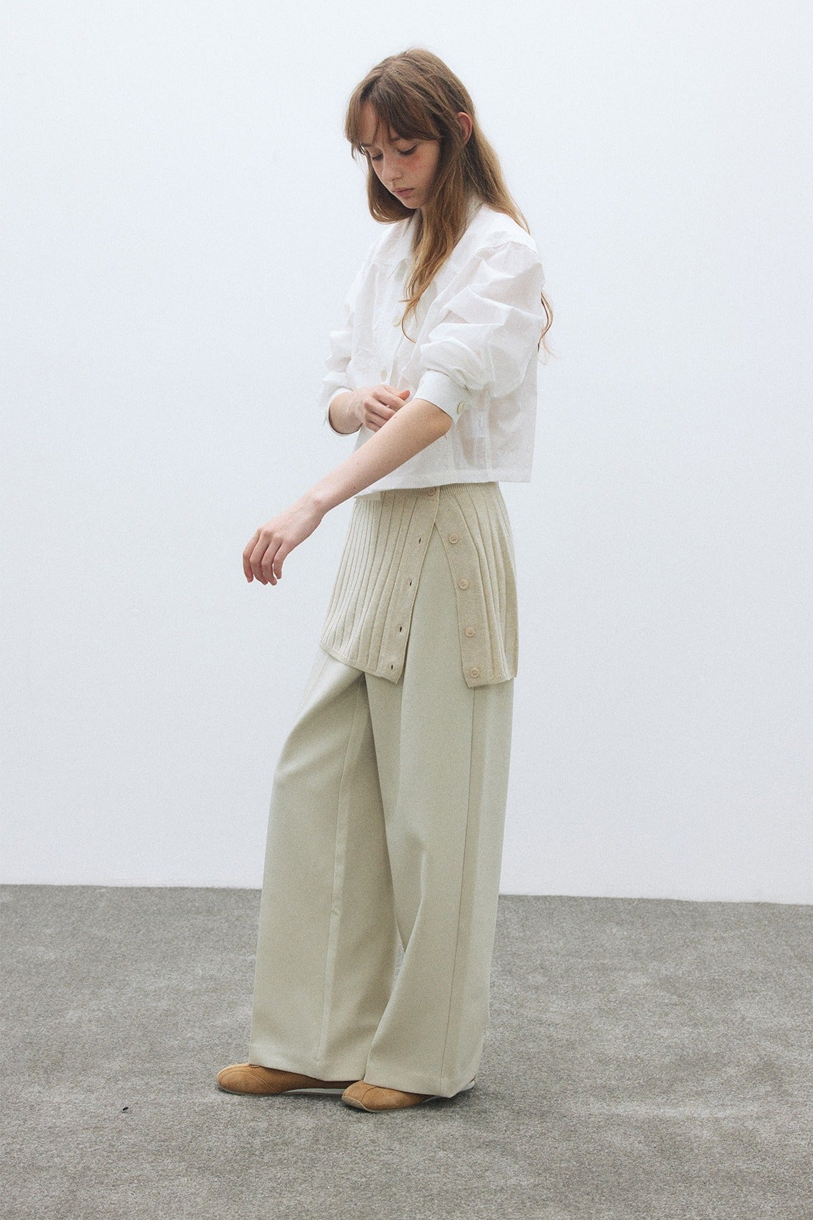 Cotton blend paper-touch fabric cropped throw-on shirt jacket | 3 color