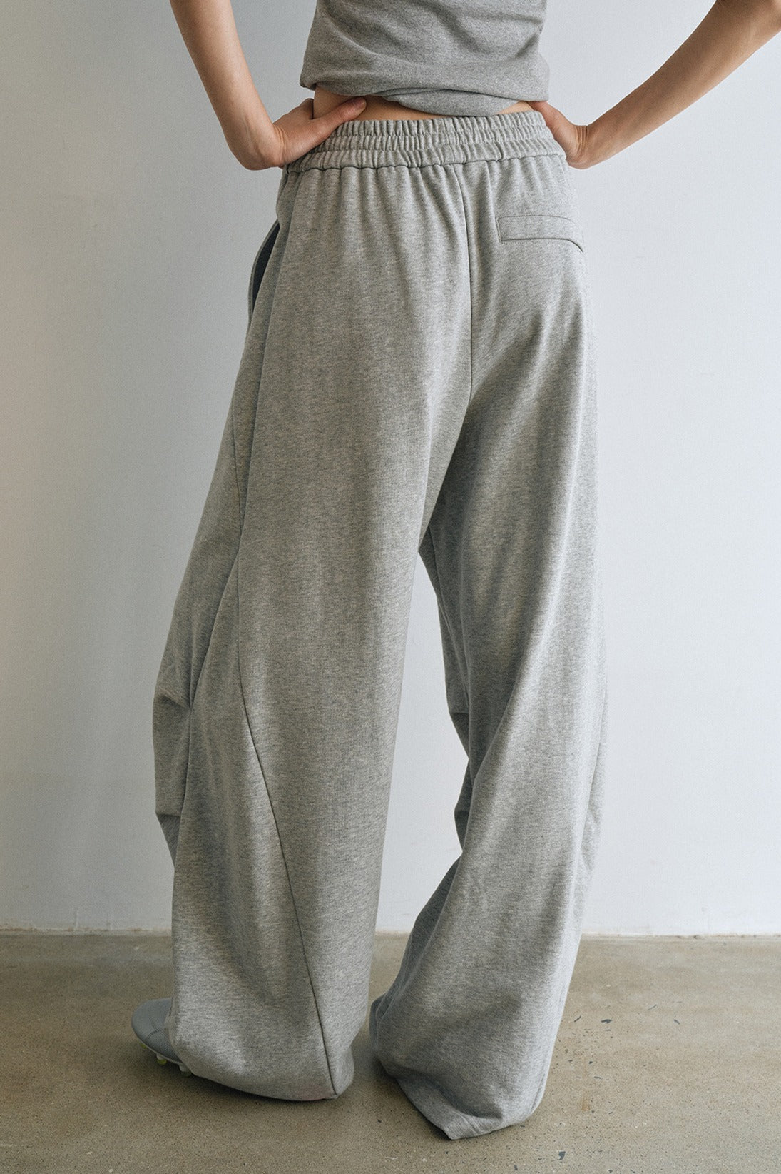 Cotton blend structured design sweatpants | 3 color