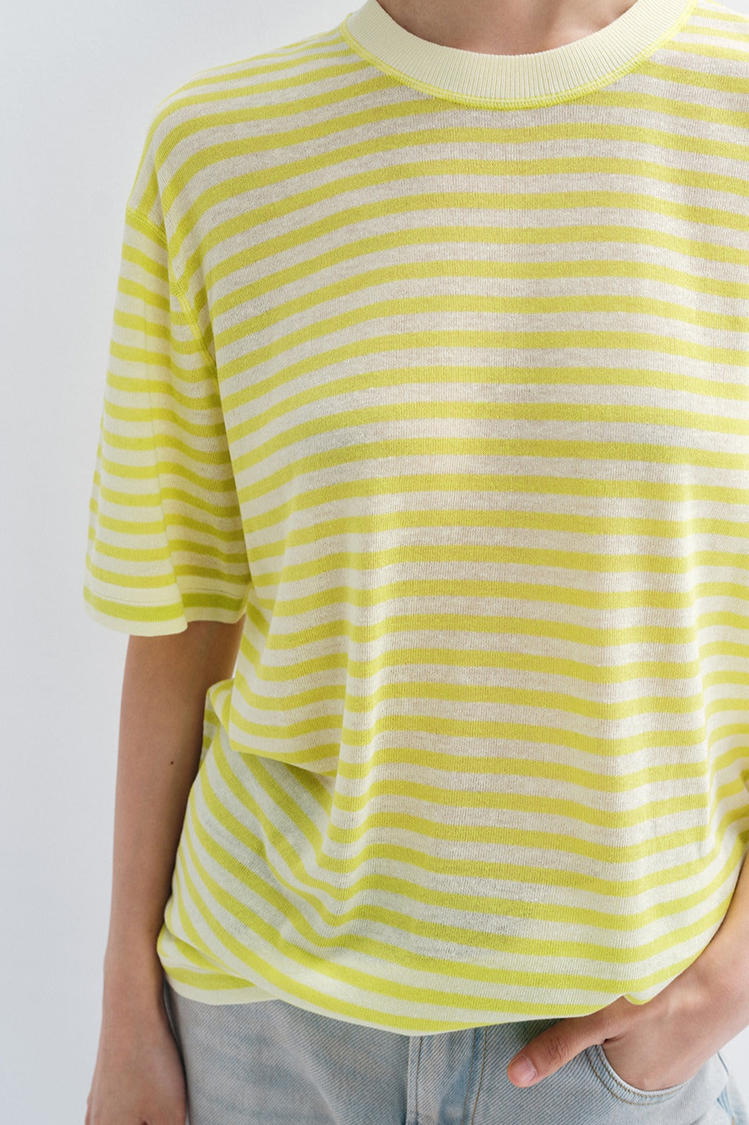 Relaxed-fit striped loose T-shirt | 4 color