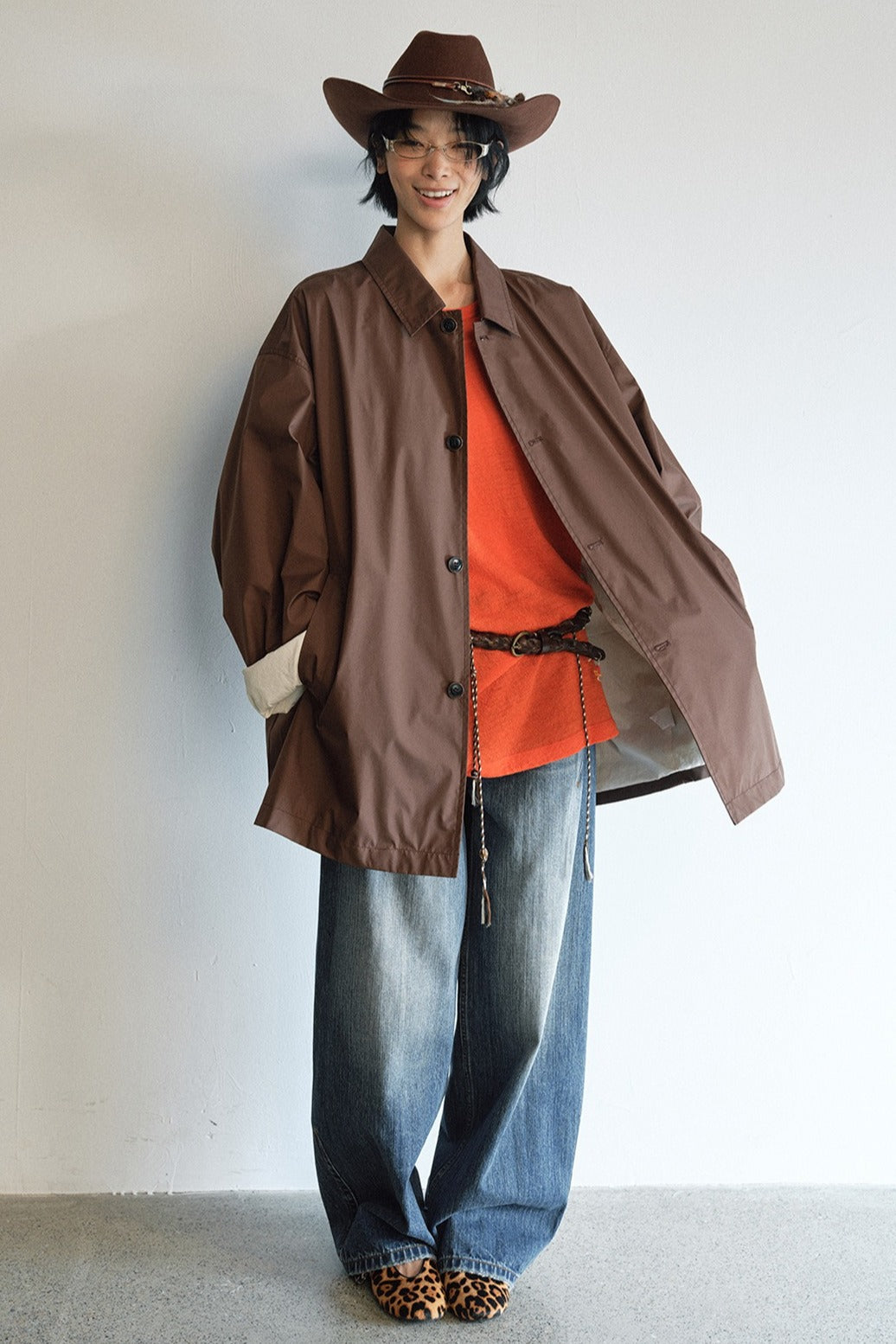 Easygoing minimalist style mid-length trench coat | 3 color