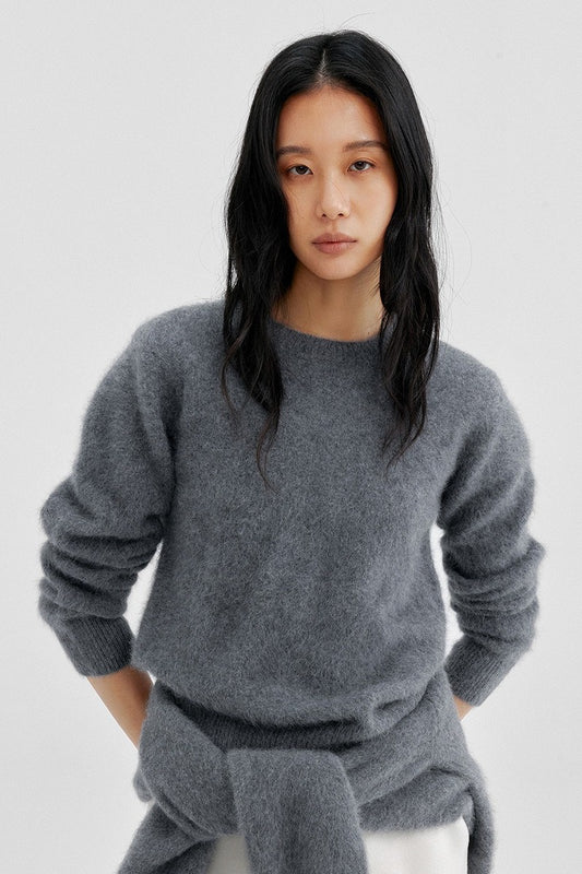 Wool blend soft and cozy long hair sweater | 4 color