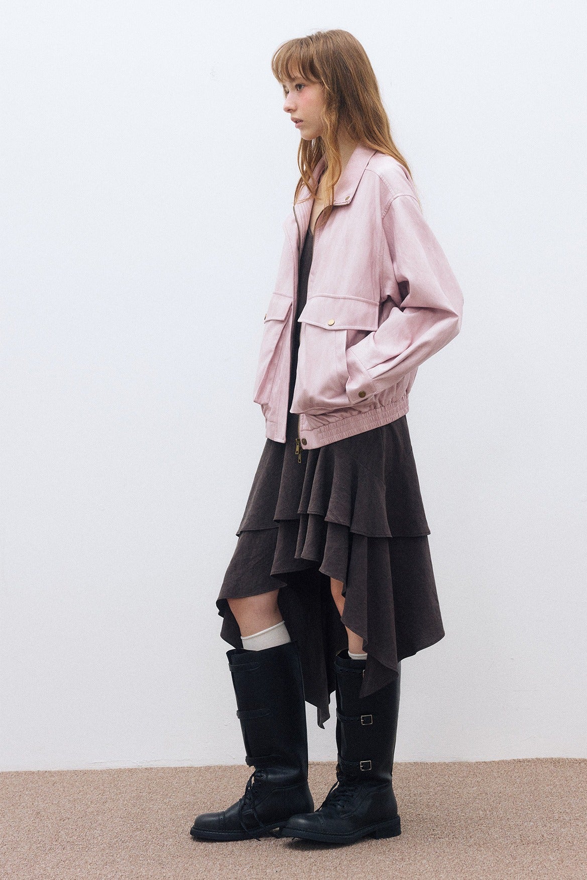 Relaxed-fit soft PU coating jacket | 3 color