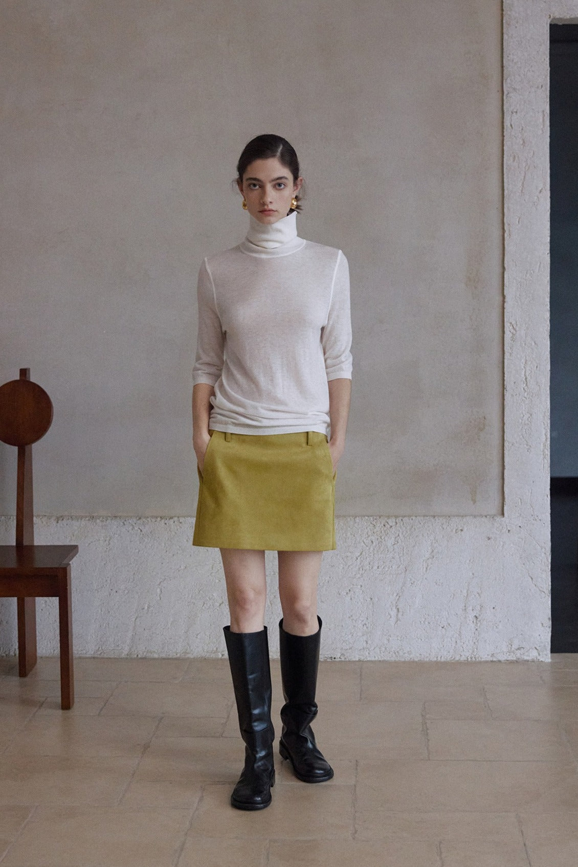 Wool blend stacked neck soft knitwear | 7 color