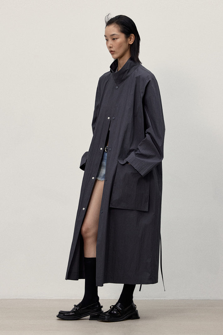 Black thin trench coat sale